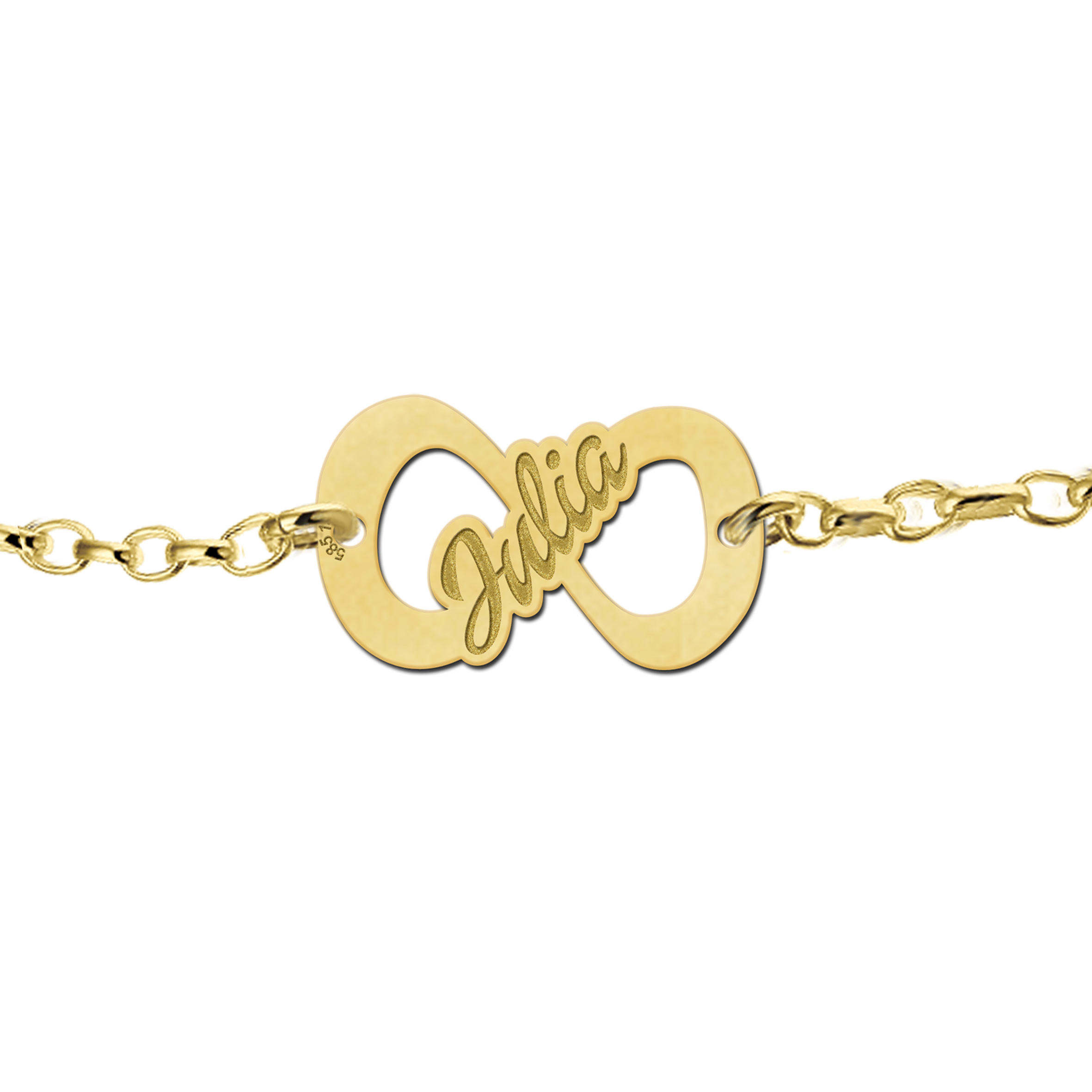 Gouden infinity armband met naam