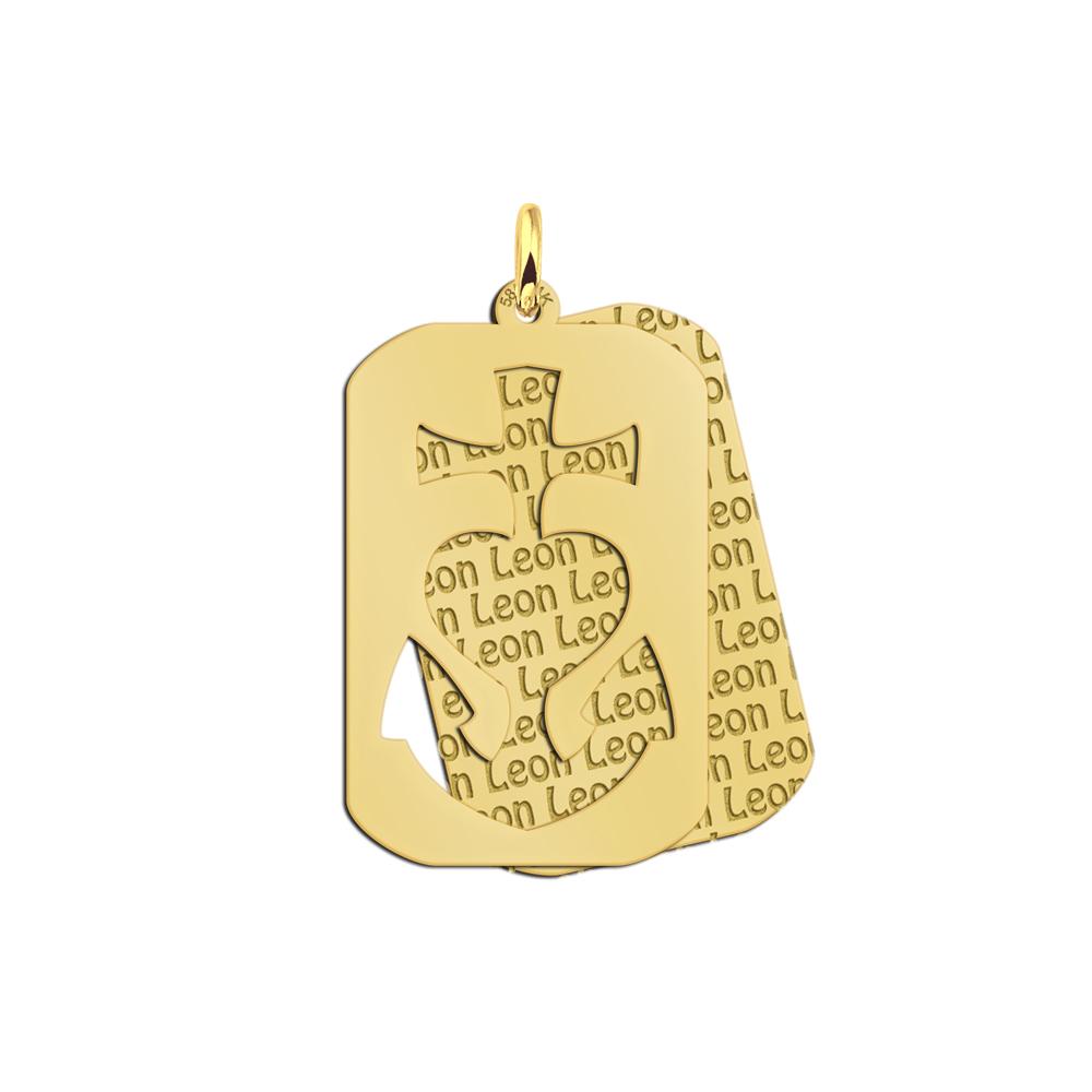 Gouden nametag hanger