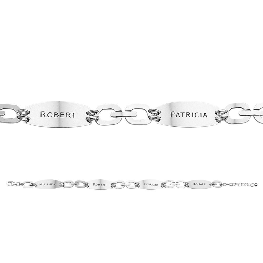 Zilveren armband schakels ovaal