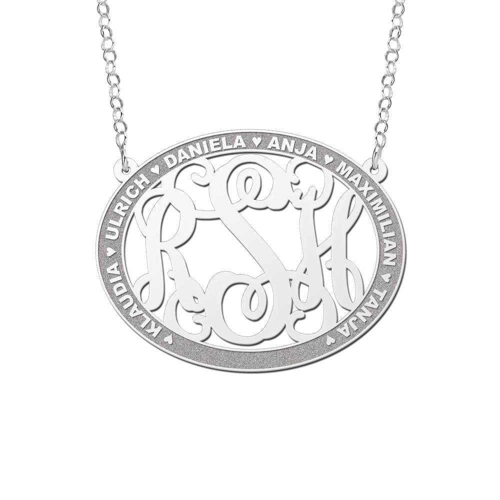 Monogram initiaal ketting met namen