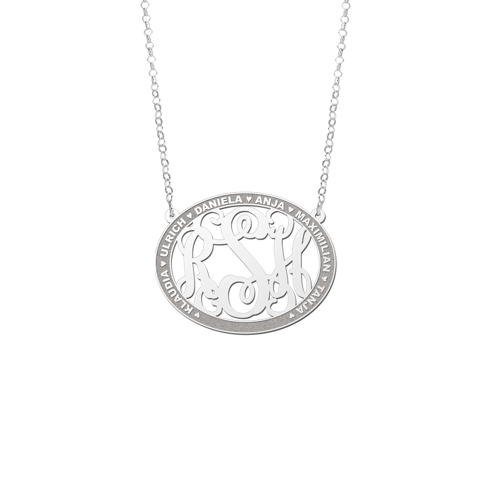 Monogram initiaal ketting met namen