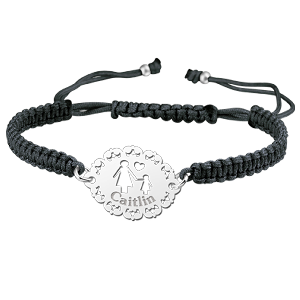 Zilveren shamballa armband moeder dochter