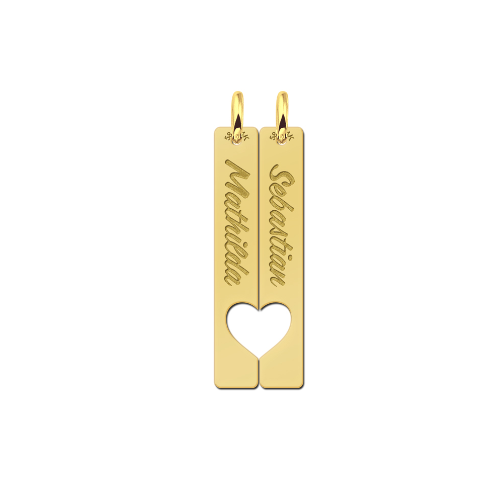 Gouden vriendschapsketting bar hangers