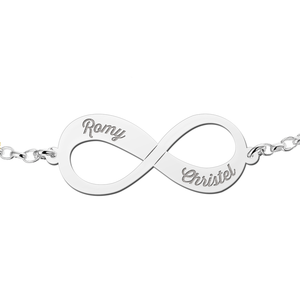 Zilveren infinity armbanden set