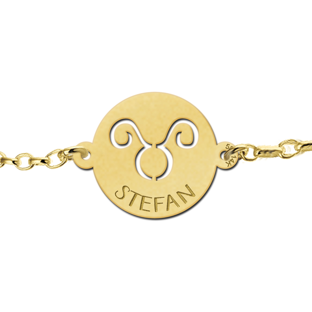 Gouden armband met sterrenbeeld rond Stier