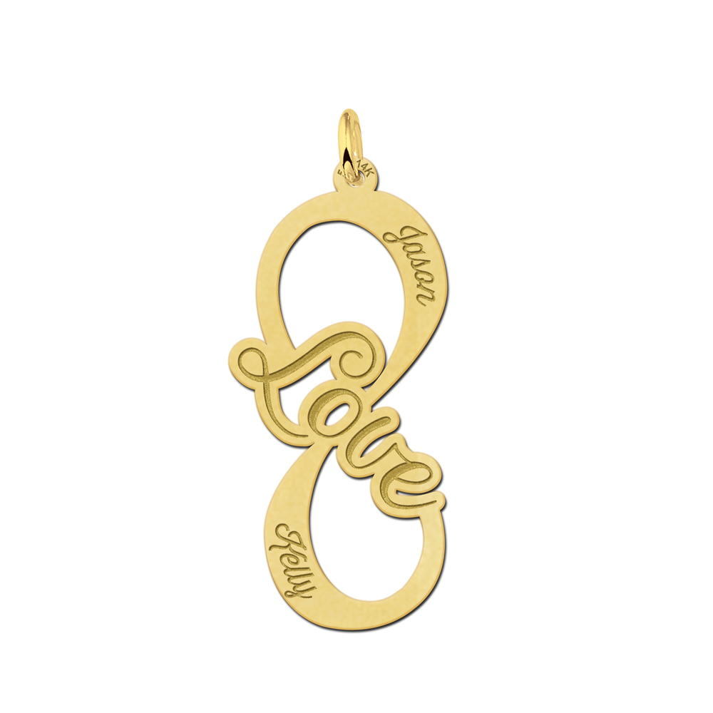 Gouden infinity hanger love